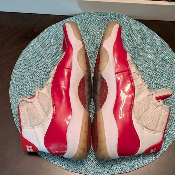 W14 AIR JORDAN 11 Retro "Cherry/Varsity Red" Sneakers - Picture 7 of 9